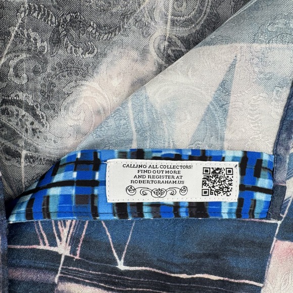 Robert Graham Men's 2XL Rocky Island Shark Print Silk Blend Shirt Rare - Picture 6 of 10